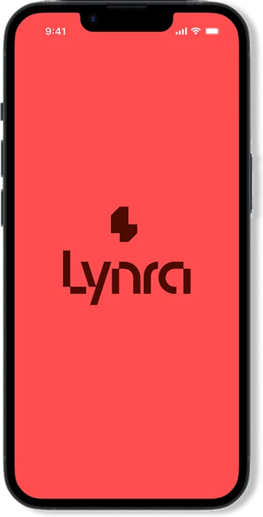 A smartphone showing the Lynra app’s start screen